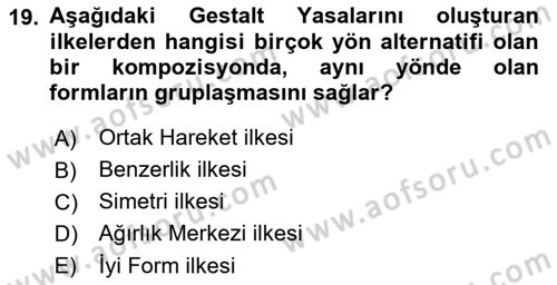 Bilgisayar Destekli Temel Tasarım Dersi 2019 - 2020 Yılı (Vize) Ara Sınav Soruları 19. Soru