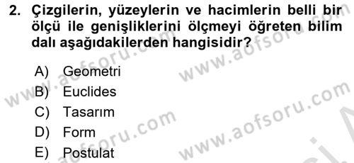 Bilgisayar Destekli Temel Tasarım Dersi 2019 - 2020 Yılı (Vize) Ara Sınav Soruları 2. Soru