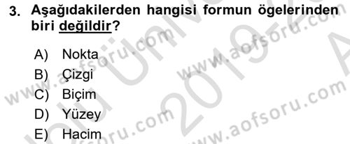 Bilgisayar Destekli Temel Tasarım Dersi 2019 - 2020 Yılı (Vize) Ara Sınav Soruları 3. Soru