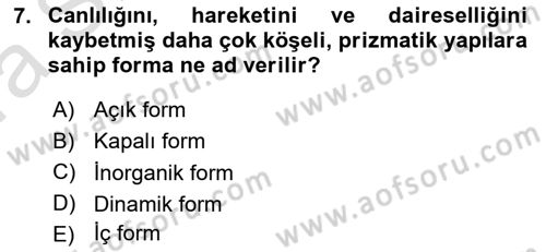 Bilgisayar Destekli Temel Tasarım Dersi 2019 - 2020 Yılı (Vize) Ara Sınav Soruları 7. Soru