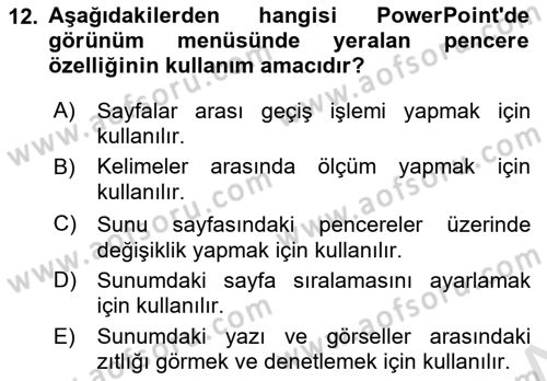 Bilgisayar Destekli Temel Tasarım Dersi 2019 - 2020 Yılı (Final) Dönem Sonu Sınav Soruları 12. Soru