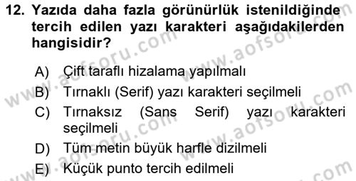Bilgisayar Destekli Temel Tasarım Dersi 2020 - 2021 Yılı Yaz Okulu Sınav Soruları 12. Soru