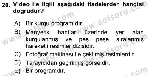 Bilgisayar Destekli Temel Tasarım Dersi 2020 - 2021 Yılı Yaz Okulu Sınav Soruları 20. Soru