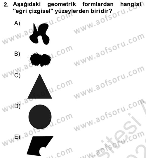 Bilgisayar Destekli Temel Tasarım Dersi 2021 - 2022 Yılı (Vize) Ara Sınav Soruları 2. Soru