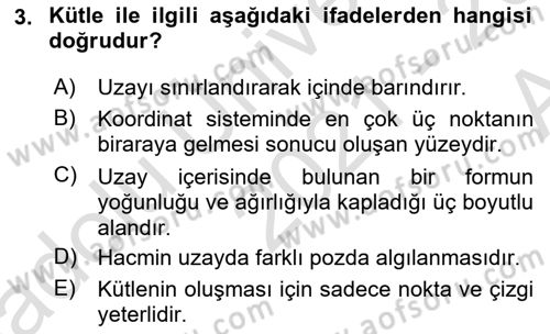 Bilgisayar Destekli Temel Tasarım Dersi 2021 - 2022 Yılı (Vize) Ara Sınav Soruları 3. Soru