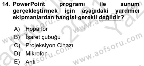 Bilgisayar Destekli Temel Tasarım Dersi 2021 - 2022 Yılı Yaz Okulu Sınav Soruları 14. Soru