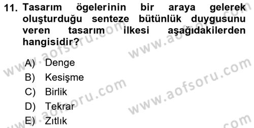 Bilgisayar Destekli Temel Tasarım Dersi 2022 - 2023 Yılı (Vize) Ara Sınav Soruları 11. Soru