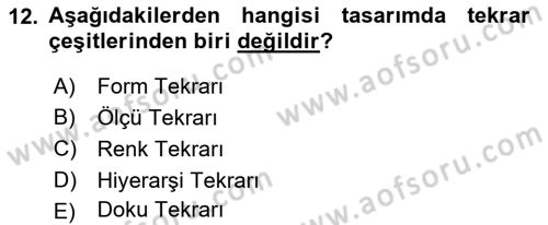 Bilgisayar Destekli Temel Tasarım Dersi 2022 - 2023 Yılı (Vize) Ara Sınav Soruları 12. Soru
