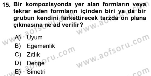 Bilgisayar Destekli Temel Tasarım Dersi 2022 - 2023 Yılı (Vize) Ara Sınav Soruları 15. Soru