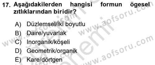 Bilgisayar Destekli Temel Tasarım Dersi 2022 - 2023 Yılı (Vize) Ara Sınav Soruları 17. Soru