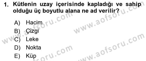 Bilgisayar Destekli Temel Tasarım Dersi 2023 - 2024 Yılı (Vize) Ara Sınavı 1. Soru