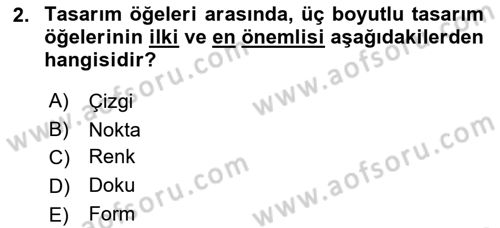 Bilgisayar Destekli Temel Tasarım Dersi 2023 - 2024 Yılı (Vize) Ara Sınav Soruları 2. Soru