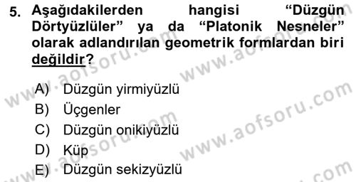 Bilgisayar Destekli Temel Tasarım Dersi 2023 - 2024 Yılı (Vize) Ara Sınav Soruları 5. Soru