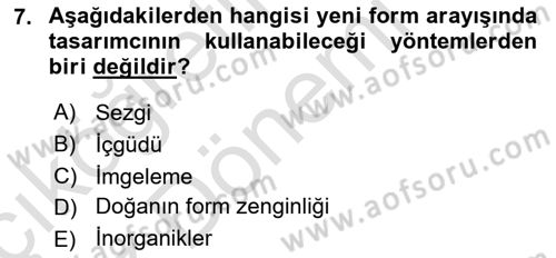 Bilgisayar Destekli Temel Tasarım Dersi 2023 - 2024 Yılı (Vize) Ara Sınav Soruları 7. Soru
