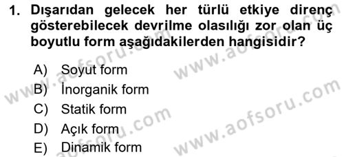 Bilgisayar Destekli Temel Tasarım Dersi 2023 - 2024 Yılı (Final) Dönem Sonu Sınav Soruları 1. Soru