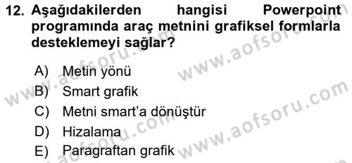 Bilgisayar Destekli Temel Tasarım Dersi 2023 - 2024 Yılı (Final) Dönem Sonu Sınav Soruları 12. Soru