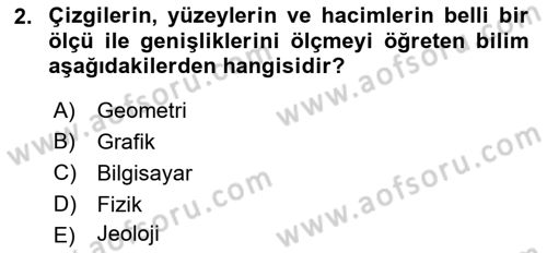 Bilgisayar Destekli Temel Tasarım Dersi 2023 - 2024 Yılı (Final) Dönem Sonu Sınav Soruları 2. Soru