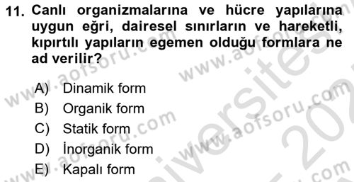 Bilgisayar Destekli Temel Tasarım Dersi 2024 - 2025 Yılı (Vize) Ara Sınav Soruları 11. Soru