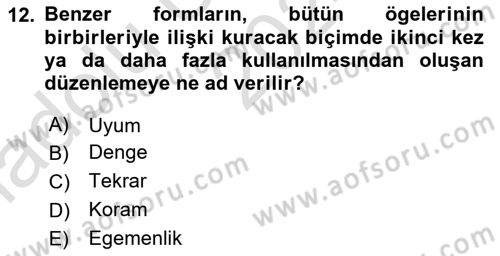 Bilgisayar Destekli Temel Tasarım Dersi 2024 - 2025 Yılı (Vize) Ara Sınav Soruları 12. Soru