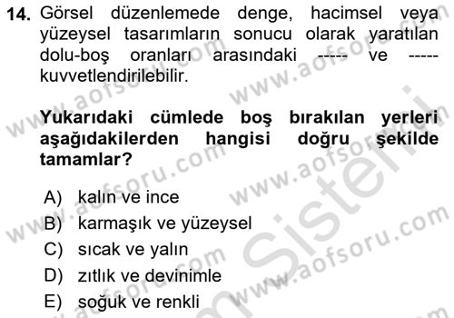 Bilgisayar Destekli Temel Tasarım Dersi 2024 - 2025 Yılı (Vize) Ara Sınav Soruları 14. Soru