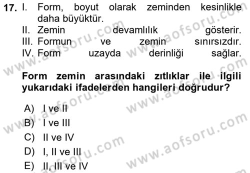 Bilgisayar Destekli Temel Tasarım Dersi 2024 - 2025 Yılı (Vize) Ara Sınav Soruları 17. Soru