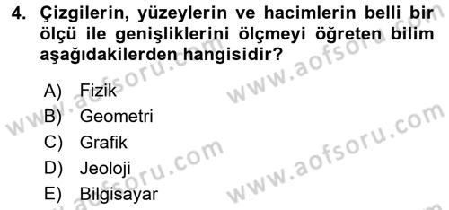 Bilgisayar Destekli Temel Tasarım Dersi 2024 - 2025 Yılı (Vize) Ara Sınav Soruları 4. Soru