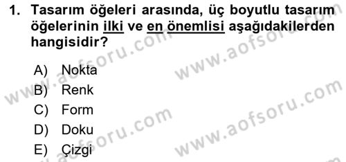 Bilgisayar Destekli Temel Tasarım Dersi 2024 - 2025 Yılı (Final) Dönem Sonu Sınav Soruları 1. Soru