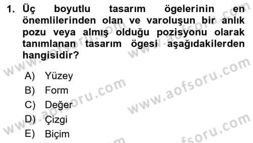 Bilgisayar Destekli Temel Tasarım Dersi 2024 - 2025 Yılı Yaz Okulu Sınav Soruları 1. Soru