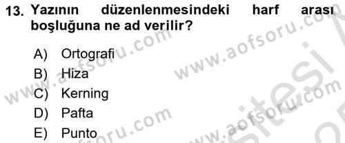 Bilgisayar Destekli Temel Tasarım Dersi 2024 - 2025 Yılı Yaz Okulu Sınav Soruları 13. Soru
