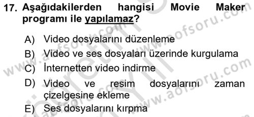 Bilgisayar Destekli Temel Tasarım Dersi 2024 - 2025 Yılı Yaz Okulu Sınav Soruları 17. Soru