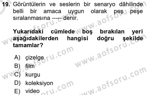 Bilgisayar Destekli Temel Tasarım Dersi 2024 - 2025 Yılı Yaz Okulu Sınav Soruları 19. Soru