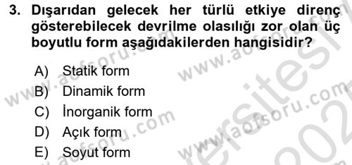Bilgisayar Destekli Temel Tasarım Dersi 2024 - 2025 Yılı Yaz Okulu Sınav Soruları 3. Soru