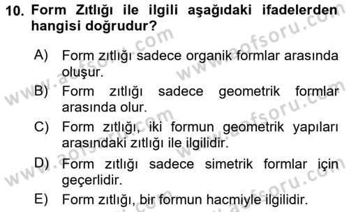 Bilgisayar Destekli Temel Tasarım Dersi 2025 - 2026 Yılı (Vize) Ara Sınav Soruları 10. Soru