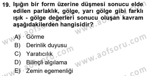 Bilgisayar Destekli Temel Tasarım Dersi 2025 - 2026 Yılı (Vize) Ara Sınav Soruları 19. Soru