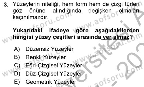 Bilgisayar Destekli Temel Tasarım Dersi 2025 - 2026 Yılı (Vize) Ara Sınav Soruları 3. Soru