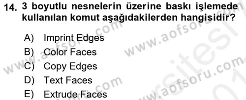 Bilgisayar Destekli Harita Yapımı 1 Dersi Dönem Sonu Sınavı Deneme Sınav Soruları 14. Soru