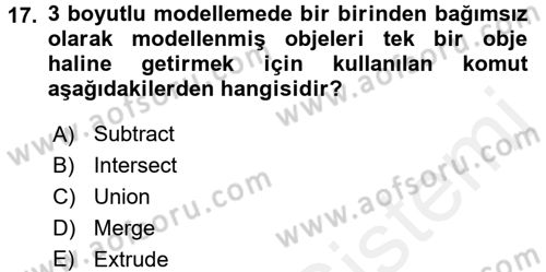 Bilgisayar Destekli Harita Yapımı 1 Dersi Dönem Sonu Sınavı Deneme Sınav Soruları 17. Soru