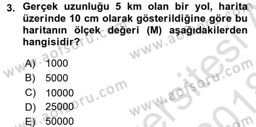 Bilgisayar Destekli Harita Yapımı 1 Dersi Ara Sınavı Deneme Sınav Soruları 3. Soru