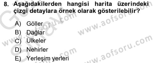 Bilgisayar Destekli Harita Yapımı 1 Dersi Ara Sınavı Deneme Sınav Soruları 8. Soru