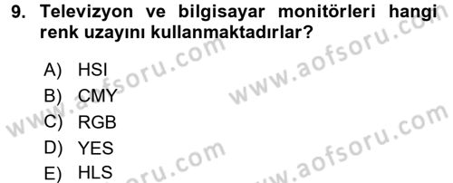 Bilgisayar Destekli Harita Yapımı 1 Dersi Ara Sınavı Deneme Sınav Soruları 9. Soru