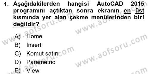 Bilgisayar Destekli Harita Yapımı 1 Dersi Dönem Sonu Sınavı Deneme Sınav Soruları 1. Soru