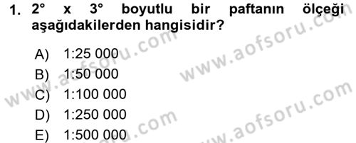 Bilgisayar Destekli Harita Yapımı 2 Dersi 2016 - 2017 Yılı (Vize) Ara Sınav Soruları 1. Soru