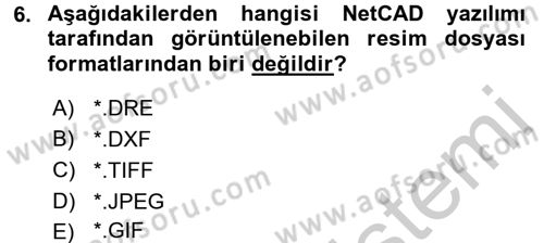 Bilgisayar Destekli Harita Yapımı 2 Dersi 2016 - 2017 Yılı (Vize) Ara Sınav Soruları 6. Soru