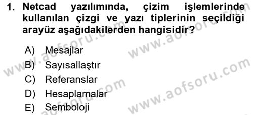 Bilgisayar Destekli Harita Yapımı 2 Dersi 2016 - 2017 Yılı (Final) Dönem Sonu Sınav Soruları 1. Soru