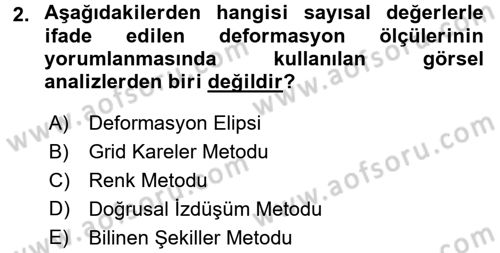 Bilgisayar Destekli Harita Yapımı 2 Dersi 2016 - 2017 Yılı (Final) Dönem Sonu Sınav Soruları 2. Soru