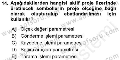 Bilgisayar Destekli Harita Yapımı 2 Dersi 2017 - 2018 Yılı (Vize) Ara Sınav Soruları 14. Soru