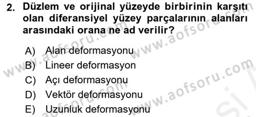Bilgisayar Destekli Harita Yapımı 2 Dersi 2017 - 2018 Yılı (Vize) Ara Sınav Soruları 2. Soru