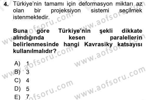 Bilgisayar Destekli Harita Yapımı 2 Dersi 2017 - 2018 Yılı (Vize) Ara Sınav Soruları 4. Soru