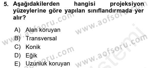 Bilgisayar Destekli Harita Yapımı 2 Dersi 2017 - 2018 Yılı (Vize) Ara Sınav Soruları 5. Soru
