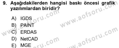 Bilgisayar Destekli Harita Yapımı 2 Dersi 2017 - 2018 Yılı (Vize) Ara Sınav Soruları 9. Soru